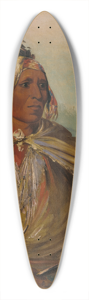 George Catlin - Pah-Mee-Cw-Ee-Tah, Man Who Tracks, a Chief 39.3 inch art pintail longboard deck George Catlin - Pah-Mee-Cw-Ee-Tah, Man Who Tracks, a Chief 39.3 inch art pintail longboard deck