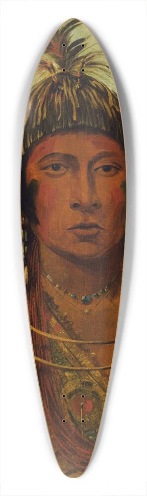 George Catlin - Say-Say-Gon, Hail Storm, War Chief 39.3 inch art pintail longboard deck