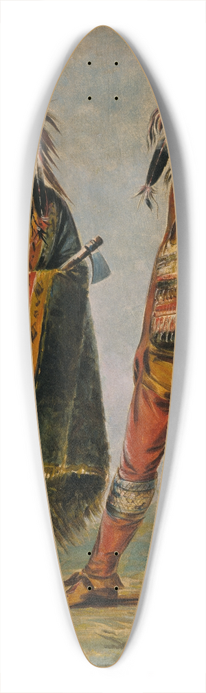 George Catlin - Two Young Men 39.3 inch art pintail longboard deck