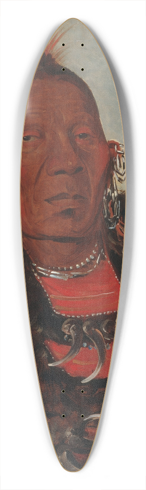 George Catlin - Wah-ro-ne-sah, The Surrounder, Chief of the Tribe 39.3 inch art pintail longboard deck