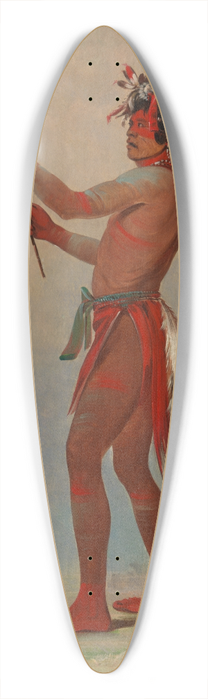 George Catlin - We-Chsh-Ta-Do-Ta, Red Man, a Distinguished Ball Player 39.3 inch art pintail longboard deck George Catlin - We-Chsh-Ta-Do-Ta, Red Man, a Distinguished Ball Player 39.3 inch art pintail longboard deck
