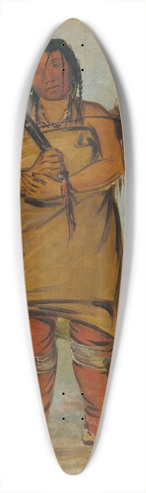 George Catlin - Wh-Chees, a Brave 39.3 inch art pintail longboard deck