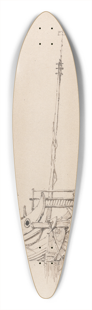 George Chinnery - A Chinese Junk 39.3 inch art pintail longboard deck