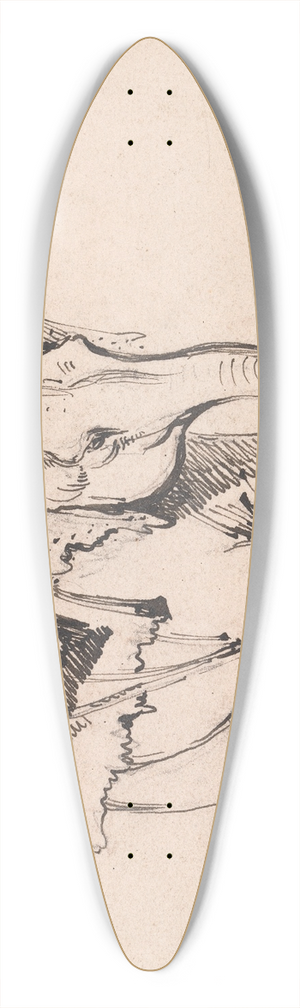 George Chinnery - An Elephant 39.3 inch art pintail longboard deck