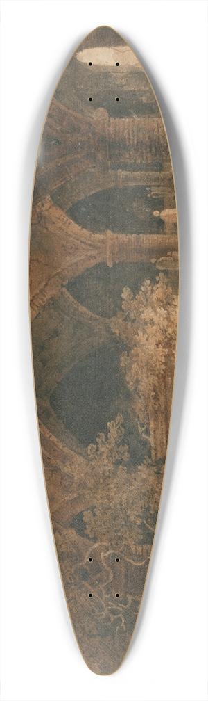 George Chinnery - An Indian Tomb 39.3 inch art pintail longboard deck