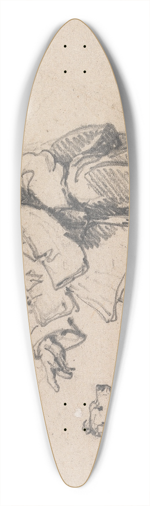 George Chinnery - Chinese Father and Child with Dog 39.3 inch art pintail longboard deck