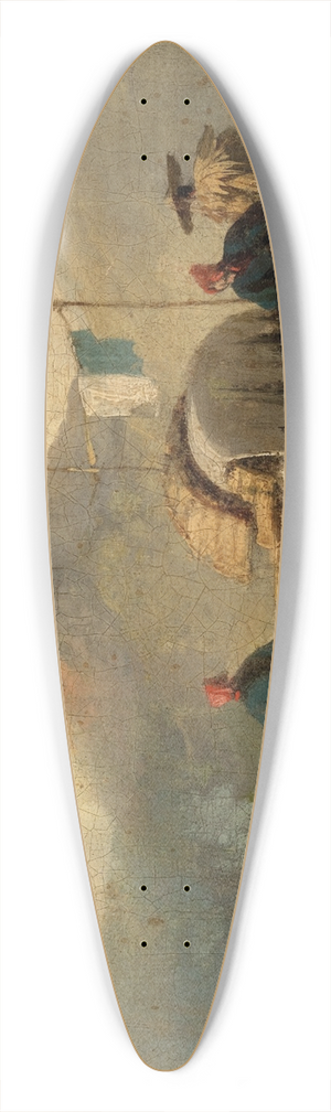George Chinnery - Chinese Scene, Boats by Lake 39.3 inch art pintail longboard deck