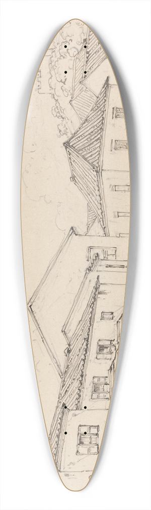 George Chinnery - Monte Fort, Macao 39.3 inch art pintail longboard deck