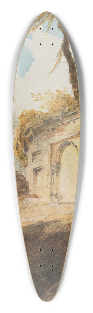 George Chinnery - Ruined mausoleum in North India 39.3 inch art pintail longboard deck