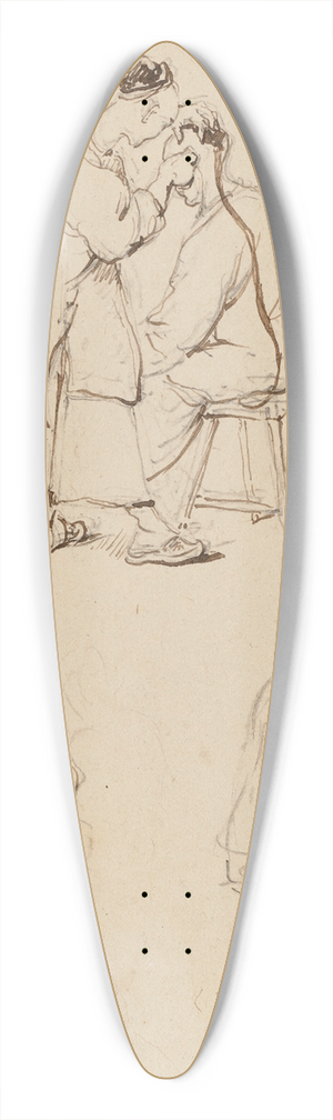 George Chinnery - Three studies of a Chinese barber 39.3 inch art pintail longboard deck