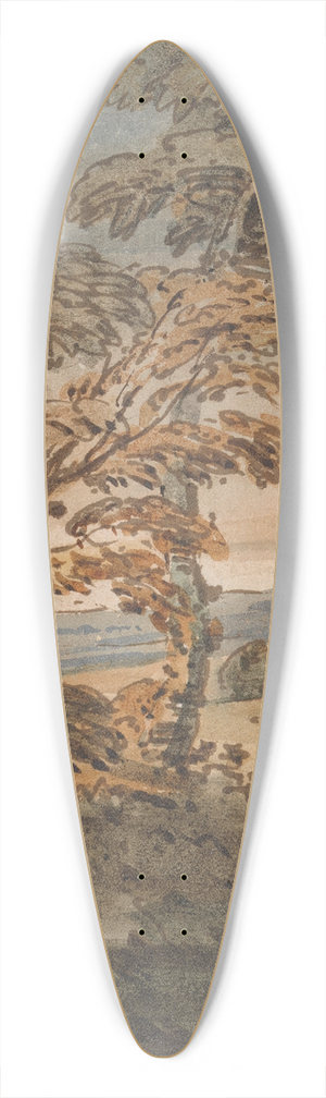 George Chinnery - Trees on a Hillside Path 39.3 inch art pintail longboard deck