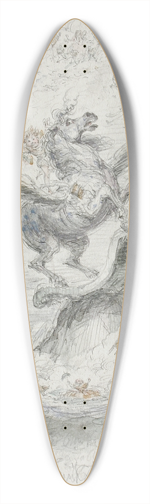 George Cruikshank - Puck on Pegasus 39.3 inch art pintail longboard deck George Cruikshank - Puck on Pegasus 39.3 inch art pintail longboard deck