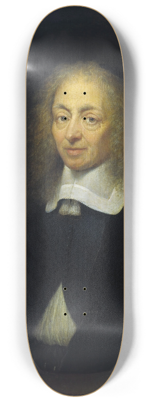 Caspar Netscher - Portrait of Constantijn Huygens (1596-1687) 8.25 inch art skate deck