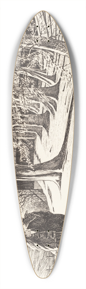 George Du Maurier - Two Children in the Snow 39.3 inch art pintail longboard deck