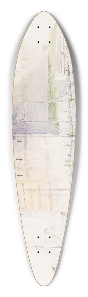 George Elbert Burr - Caernarvon Castle 39.3 inch art pintail longboard deck