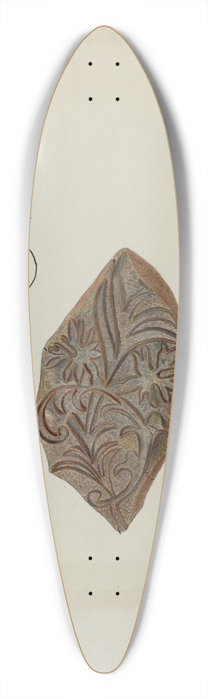 George File - Calico Printing Block 39.3 inch art pintail longboard deck