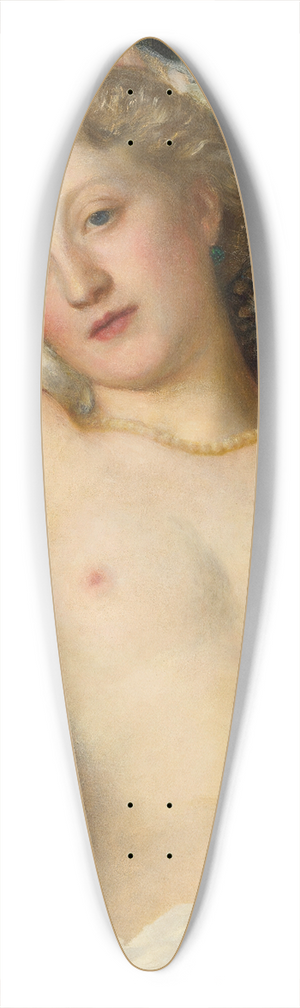 George Frederic Watts - A Study with the Peacocks Feathers 39.3 inch art pintail longboard deck
