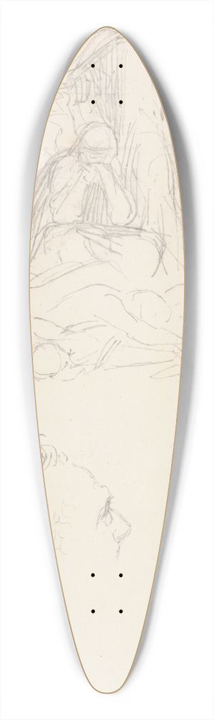 George Frederic Watts - Studies of Death and the Resurrection, and a Head of a Man 39.3 inch art pintail longboard deck