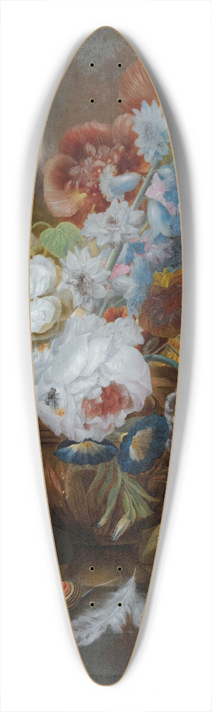 George Frederik Ziesel - Still life with flowers 39.3 inch art pintail longboard deck