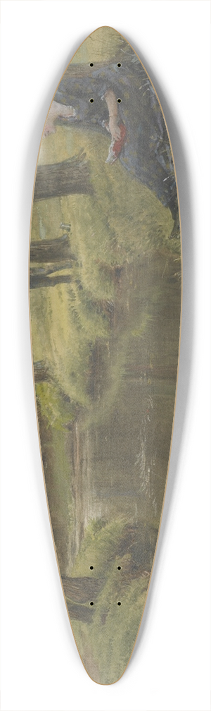 George Goodwin Kilburne - The river 39.3 inch art pintail longboard deck