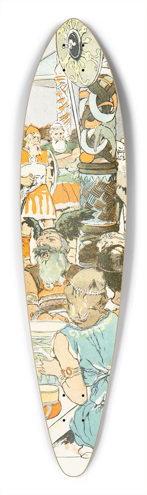 George Hand Wright - Gylfe stood boldly before Odin 39.3 inch art pintail longboard deck George Hand Wright - Gylfe stood boldly before Odin 39.3 inch art pintail longboard deck