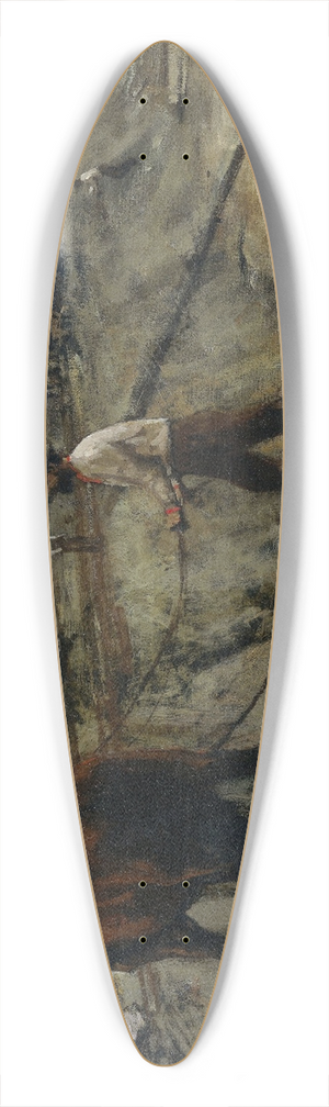 George Hendrik Breitner - Building Site 39.3 inch art pintail longboard deck