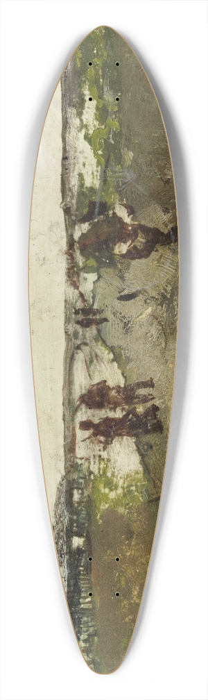 George Hendrik Breitner - Landscape near Waalsdorp, with Soldiers on Maneuver 39.3 inch art pintail longboard deck