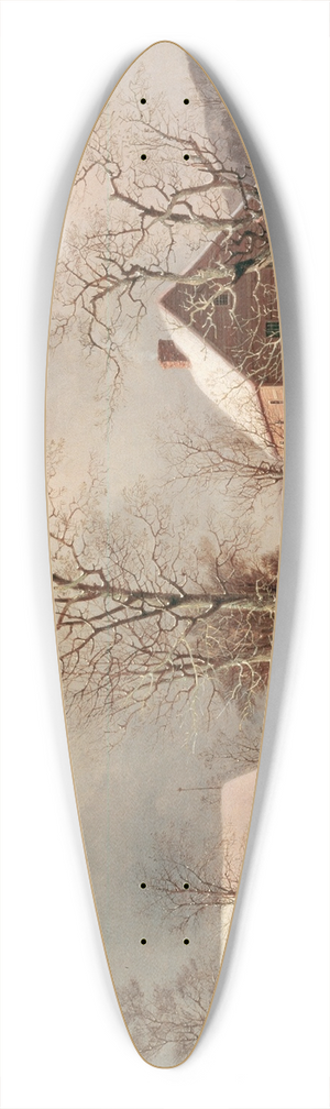 George Henry Durrie - Farmyard in Winter 39.3 inch art pintail longboard deck