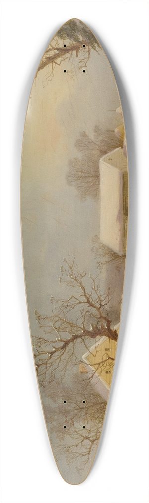 George Henry Durrie - Winter-Time On The Farm 39.3 inch art pintail longboard deck
