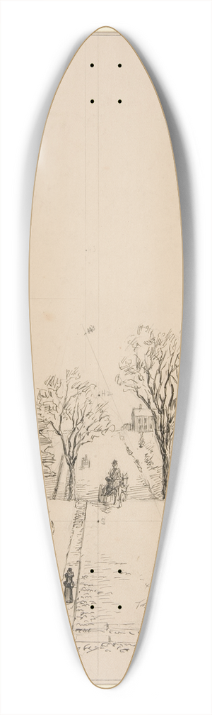 George H. Langzettel - Perspective Problem, Grand Avenue from QuinnipiacAvenue 39.3 inch art pintail longboard deck