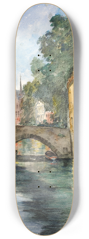 Cass Gilbert - On the Canal, Bruges 8.25 inch art skate deck