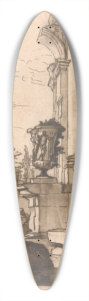 George Knapton - Classical scene 39.3 inch art pintail longboard deck