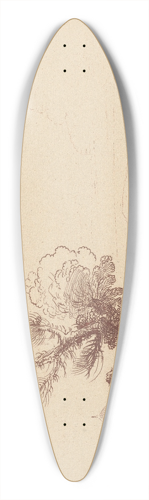 George Knapton - Outside Battlement Walls 39.3 inch art pintail longboard deck