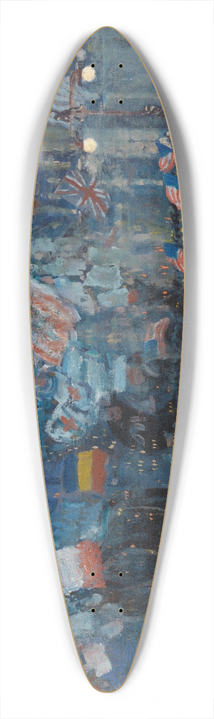 George Luks - Armistice Night 39.3 inch art pintail longboard deck