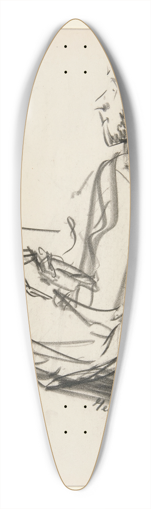 George Luks - SeatedMan 39.3 inch art pintail longboard deck