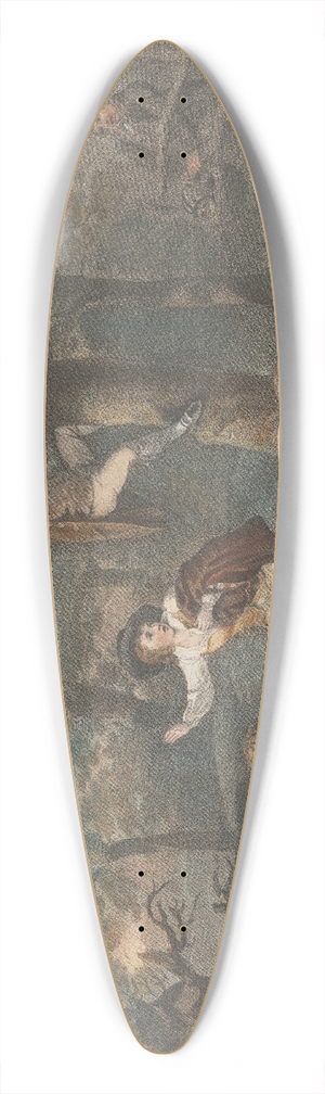 George Morland - Boys Robbing an Orchard 39.3 inch art pintail longboard deck