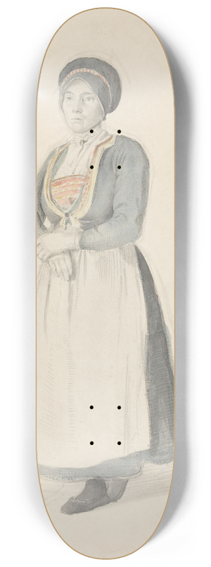Adolph Tidemand - Stende kvinne i bunad 8.25 inch art skate deck