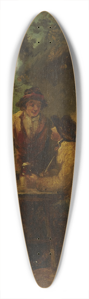 George Morland - Peasants in front of a Hut 39.3 inch art pintail longboard deck