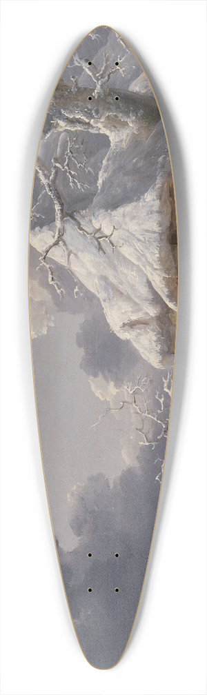 George Morland - Winter Landscape with Figures 39.3 inch art pintail longboard deck