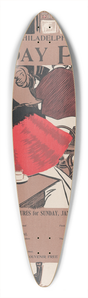 George Reiter Brill - Philadelphia Sunday Press; January 12th 39.3 inch art pintail longboard deck