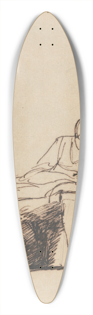 George Romney - A Seated Woman 39.3 inch art pintail longboard deck