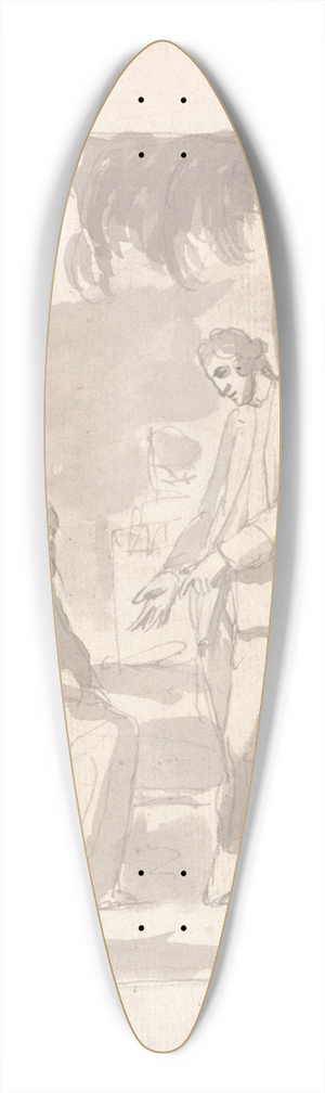 George Romney - Major Thomas Pearson and the Brahman 39.3 inch art pintail longboard deck George Romney - Major Thomas Pearson and the Brahman 39.3 inch art pintail longboard deck