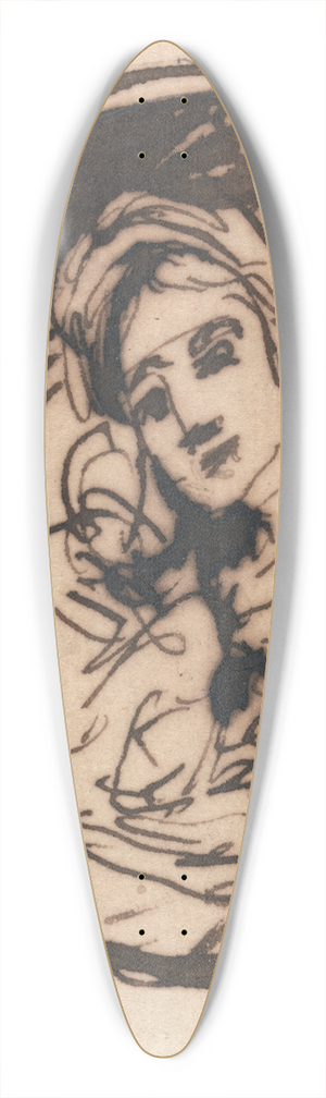 George Romney - Mother and Child 39.3 inch art pintail longboard deck