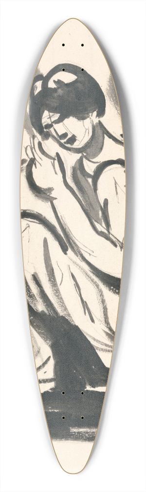 George Romney - Seated Figure 39.3 inch art pintail longboard deck