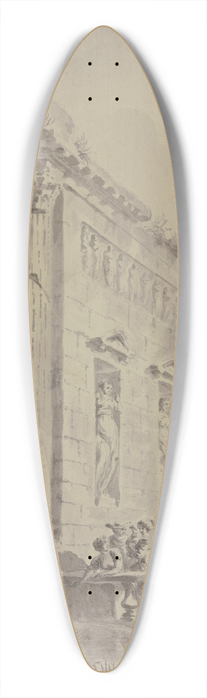 Georges-Franois Blondel - Ein rmisches Prachtgebude mit einem Brunnen, an welchem ein Flugott und zwei Lwen Wasser ausgieen 39.3 inch art pintail longboard deck