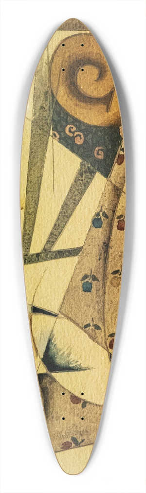 Georges Gaudion - Cubic odalisque 39.3 inch art pintail longboard deck