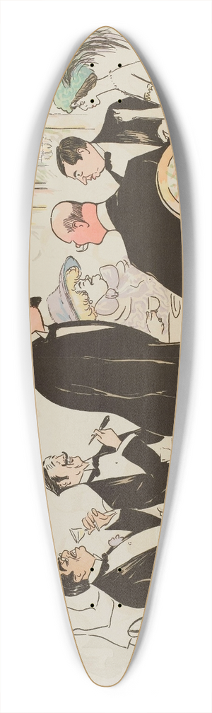 Georges Goursat (Sem) - A lHtel de Paris 39.3 inch art pintail longboard deck