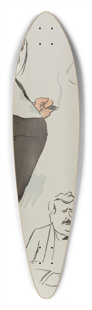 Georges Goursat (Sem) - Comte Hallez-Claparde, Me Poulet, James Hennessy 39.3 inch art pintail longboard deck