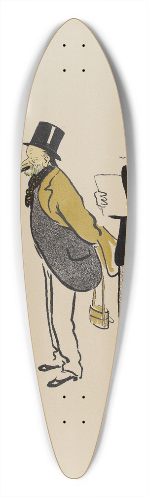 Georges Goursat (Sem) - Comte Henri Delamarre et vicomte de La Redorte 39.3 inch art pintail longboard deck