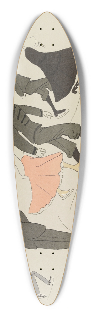 Georges Goursat (Sem) - La Patinoire 39.3 inch art pintail longboard deck